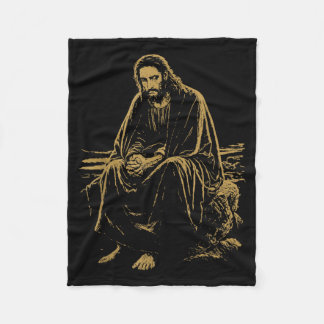Christ in the Desert Jesus Prayer Christian Faiths Fleece Blanket