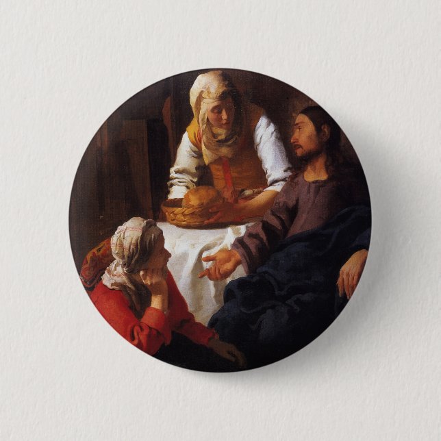 Christ in the House of Mary & Martha 2 Inch Round Button (Front)