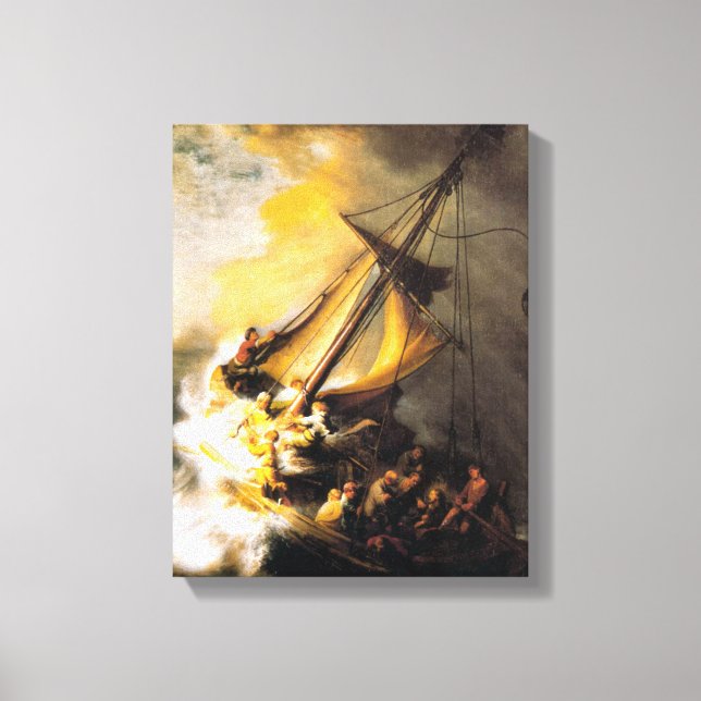 Christ in the Storm on Sea of Galilee- Rembrandt Canvas Print (Front)