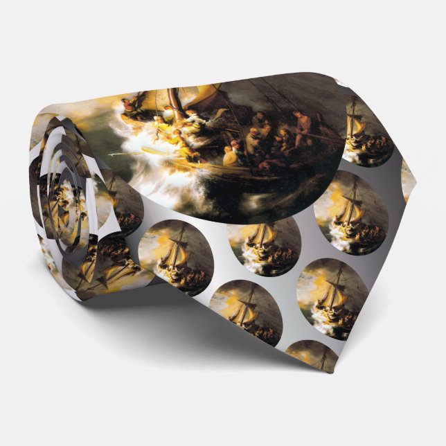 Christ in the Storm on Sea of Galilee- Rembrandt Tie (Rolled)