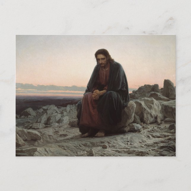 Christ in the Wilderness (by Ivan Kramskoi) Postcard (Front)