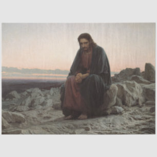 Christ in the Wilderness (by Ivan Kramskoi) Tissue Paper