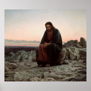 Christ in the Wilderness – Kramskoi Art Print