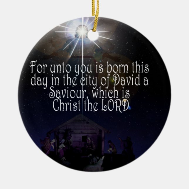 CHRIST IS BORN ORNAMENT Luke 2:11 (Front)