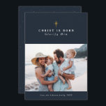 Christ is Born religious Christmas collage Holiday Card<br><div class="desc">This one-photo Christmas card features the traditional Orthodox Christian nativity greeting - "Christ is Born! Glorify Him!" on a navy blue background with a gold star to celebrate the true meaning of the holiday. This card is the perfect way to send faith-driven greetings this Christmas season and celebrate the birth...</div>