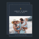Christ is Born religious Christmas collage Holiday Card<br><div class="desc">This one-photo Christmas card features the traditional Orthodox Christian nativity greeting - "Christ is Born! Glorify Him!" on a navy blue background with a gold star to celebrate the true meaning of the holiday. This card is the perfect way to send faith-driven greetings this Christmas season and celebrate the birth...</div>