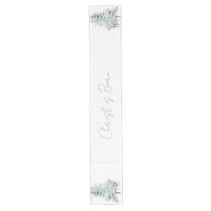 Christ is Born Woodland Trees Deer Long Table Runner