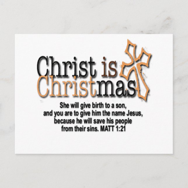 CHRIST IS CHRISTMAS HOLIDAY POSTCARD (Front)