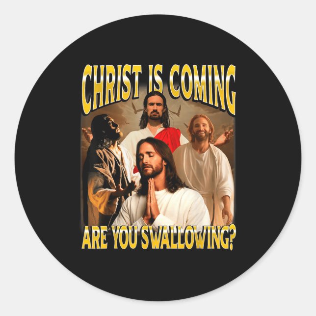 Christ Is Coming Prepare Your Heart Retro Men Wome Classic Round Sticker (Front)