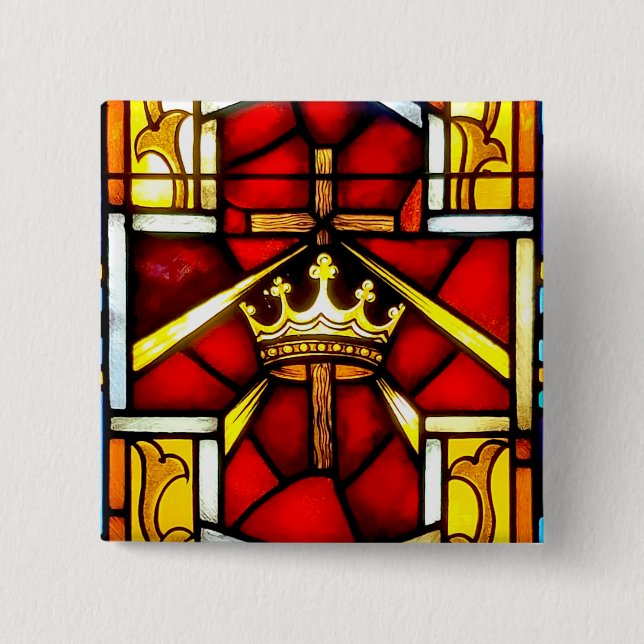 Christ is King 2 Inch Square Button (Front)