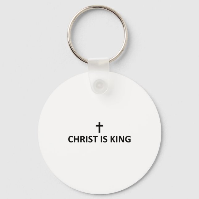 Christ Is King Subtle Minimal Christian Faith Reli Keychain (Front)