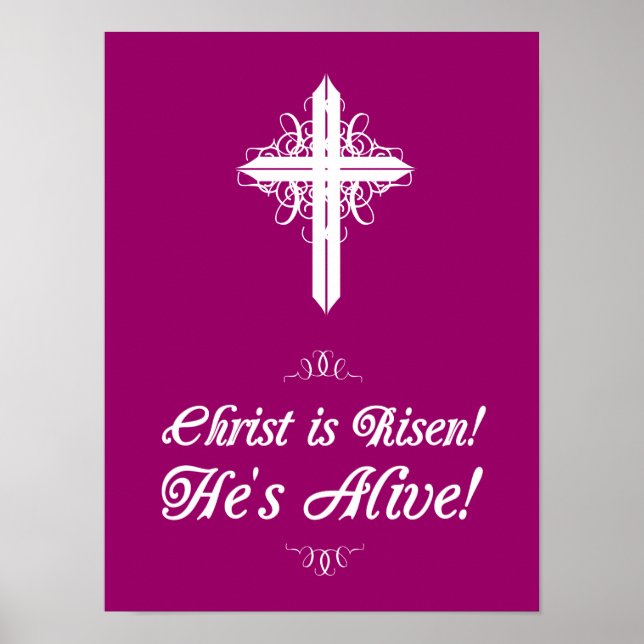 Christ is Risen! He's Alive! Easter Poster 12"x16" (Front)
