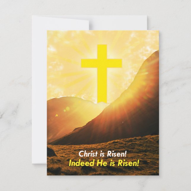 "Christ is Risen" in English Easter Holiday Card (Front)