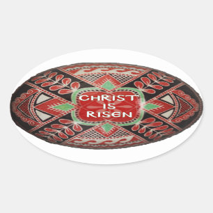 "Christ is Risen" PysankyPascha/Easter Egg Sticker