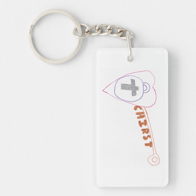 Christ is the Key Acrylic Rectangular Key Ring (Front)