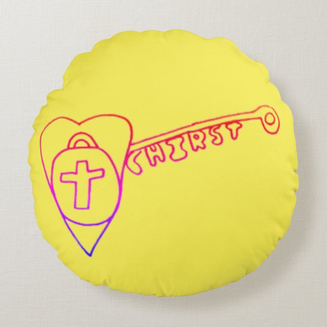Christ is the Key Round Pillow (Front)