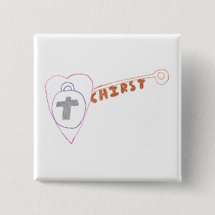 Christ is the Key Square Badge 2 Inch Square Button