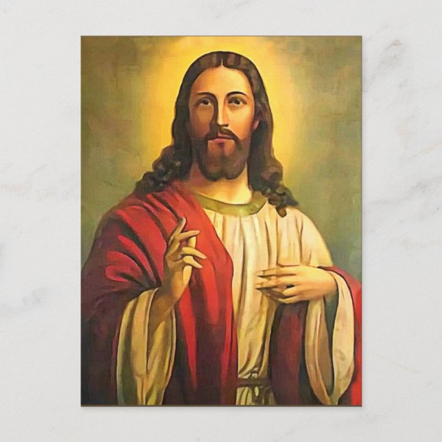 Christ Jésus Bénédiction Envoyant Sa Carte Postale (Devant)