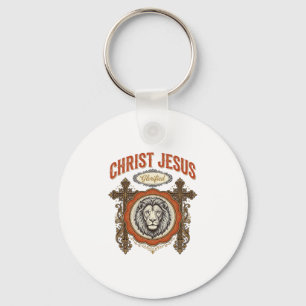 Christ Jesus Vintage Lion Faith Keychain