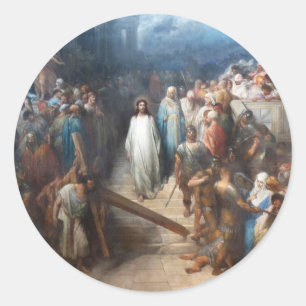 Christ Leaving the Praetorium Classic Round Sticker