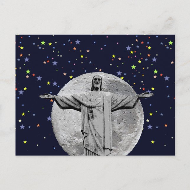 Christ, moon and stars postcard (Front)