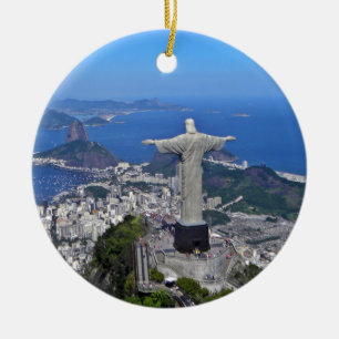 CHRIST ON CORCOVADO MOUNTAIN CERAMIC ORNAMENT