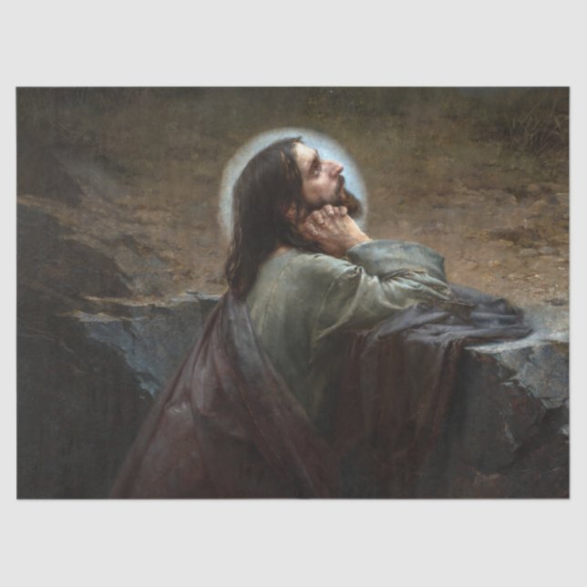 Christ on Mount Olive, Thy Will Be Done! by Liska Tissue Paper (Front)