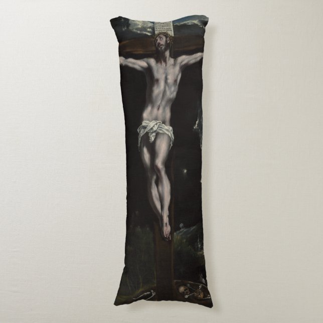 Christ on the Cross by El Greco Body Pillow (Front Vertical)