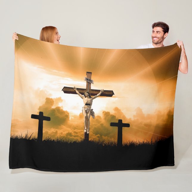 CHRIST on the CROSS Fleece Blanket (In Situ)