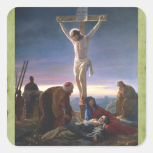 Christ on the Cross, Square Sticker