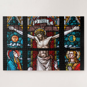 Christ on the Cross Stained Glass Jigsaw Puzzle