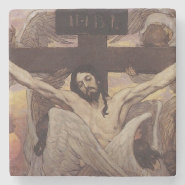 Christ on the Cross Stone Coaster (Front)