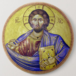 Christ Pantocrator 6 Inch Round Button