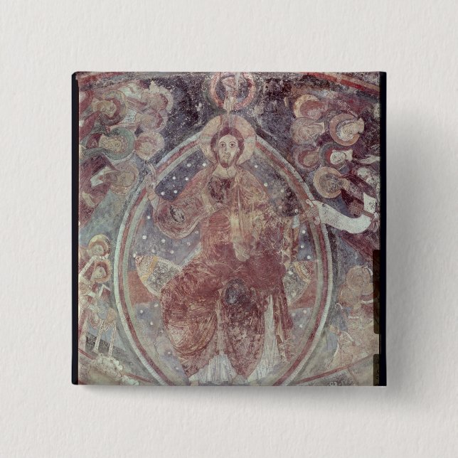 Christ Pantocrator, from the apse 2 Inch Square Button (Front)