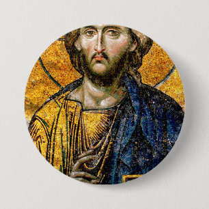 Christ Pantocrator Mosaic 3 Inch Round Button
