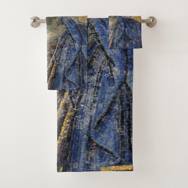 Christ Pantocrator Mosiac Iconic Religious Roman A Bath Towel Set (Insitu)