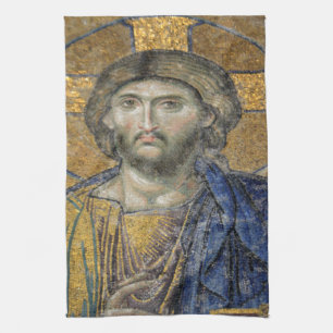 Christ Pantocrator Mosiac Iconic Religious Roman A Kitchen Towel
