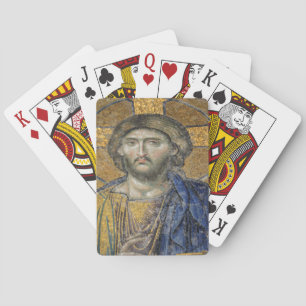 Christ Pantocrator Mosiac Iconic Religious Roman A Playing Cards