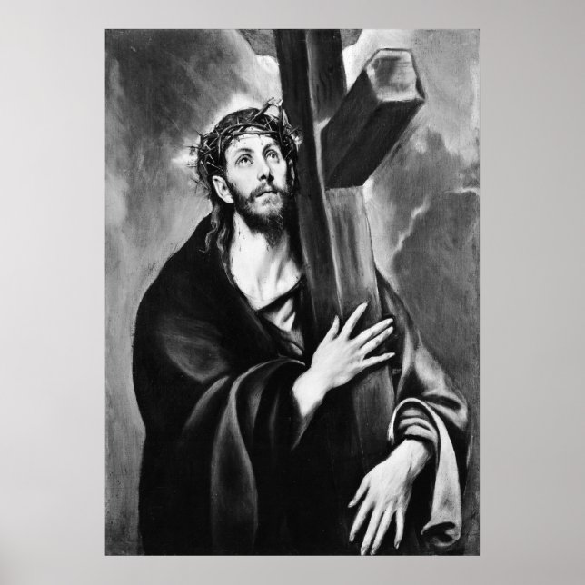 Christ portant la Croix (Noir & Blanc) Poster (Devant)