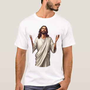 Christ Redeemer Hands Vintage Engraving Tee 2