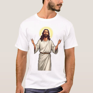 Christ Redeemer Hands Vintage Engraving Tee 2