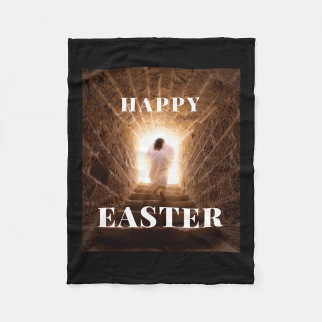 Christ Resurrected Happy Easter Easter Fleece Blanket (Front)