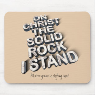 Christ solid rock christian bible quote typography mouse pad