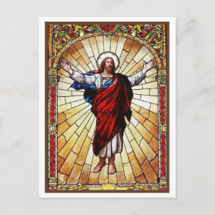 CHRIST Stained Glass Window  Postcard