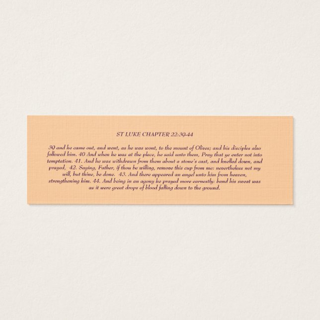Christ suffers In Gethsemane -Bible Marker (Back)
