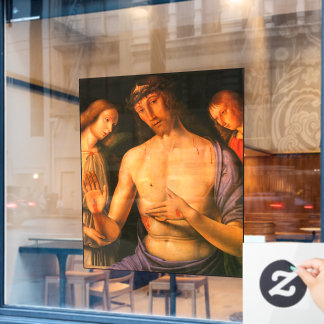 Christ Supported by Two Angels Giovanni Santi 1490 Window Cling