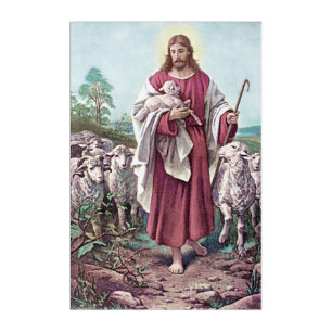 Christ The Good Shepherd Bernard Plockhorst 1878 Acrylic Wall Art