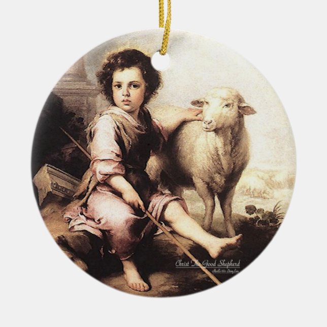 Christ The Good Shepherd Ceramic Ornament (Front)