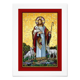 CHRIST, THE GOOD SHEPHERD MOSAIC  PHOTO PRINT