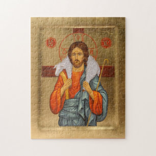 Christ the Good Shepherd Orthodox Christian Icon   Jigsaw Puzzle
